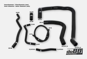 ท่อน้ำหล่อเย็น do88 สีดำ สำหรับ Volvo 740 760 780 940 960 D24