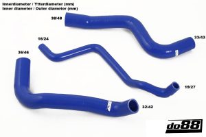 ท่อน้ำหล่อเย็น do88 สีน้ำเงิน สำหรับ Volvo 740/940 (do88-kit108B)