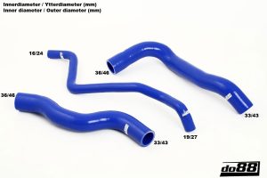 ท่อน้ำหล่อเย็น do88 สีน้ำเงิน สำหรับ Volvo 740/940 (do88-kit103B)