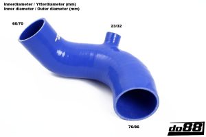 ท่อไอดี do88 สีน้ำเงิน สำหรับ Volvo 740/940 Turbo 90-98 3"