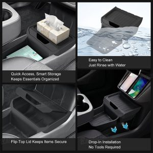 กล่องเก็บของในรถ คอนโซลกลาง Hansshow Tesla Model Y Juniper (UNDER TRAY BOX)