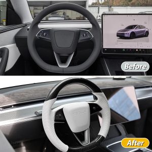 พวงมาลัย พวงมาลัย Hansshow Tesla Model Y Juniper (PERFORATED D-SHAPED ROUND)