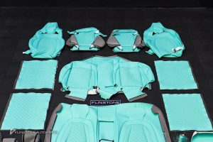 ชุดเบาะหนัง สำหรับ W213 E-Class ทรง E63 AMG สี Tiffany Blue