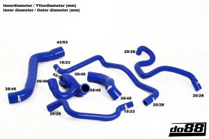 ท่อน้ำหล่อเย็น do88 สีน้ำเงิน สำหรับ Opel Calibra Vectra A Turbo C20LET