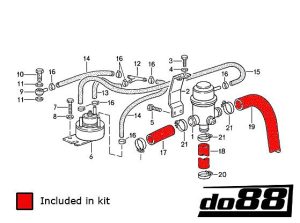 ท่อยางซิลิโคน do88 สำหรับ Porsche 930 Turbo Air injection