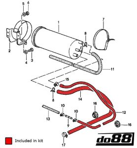 ท่อยางซิลิโคน do88 สำหรับ Porsche 930 Turbo Carbon canister
