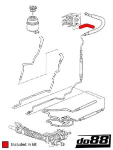 ท่อยางซิลิโคน do88 สำหรับ Porsche 964 Turbo Power steering