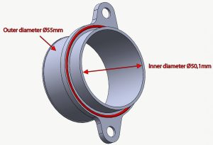 อะแดปเตอร์ข้อต่อ do88 ขนาด 50 มม. สำหรับ Porsche 997.1 TT/GT2 2007-09 Adapter 50mm compressor housing