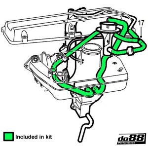ท่อยางซิลิโคน do88 สีน้ำเงิน สำหรับ SAAB 9-5 98-03 & 9-3 00-02 Crankcase vent