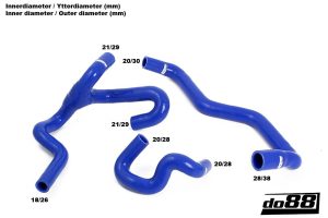 ท่อยางฮีตเตอร์ do88 สีน้ำเงิน สำหรับ SAAB 9-5 98-10 (do88-kit121B)