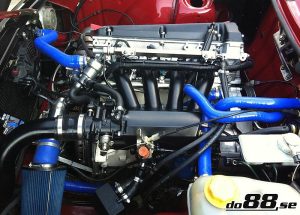 ท่อน้ำหล่อเย็น do88 สีน้ำเงิน สำหรับ SAAB 900 Turbo 16 84-93