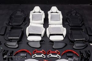 ชุดเบาะ Custom สำหรับ W205 C-Class ทรง AMG Bucket Seat หนังดำ ด้ายแดง กรอบแดง