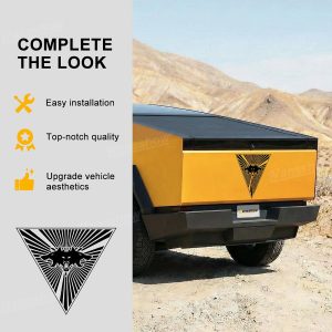 สติกเกอร์ตกแต่ง Hansshow Tesla Cybertruck Cyberbeast (TRIANGLE REAR WOLF)