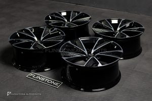 ล้อ Custom Forged ลาย Audi A7 5-112 สีดำ-โครเมี่ยม ขอบ 20 นิ้ว
