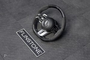 พวงมาลัย Carbon fier พร้อม Airbag สำหรับ W465 G-Class G500 หนังดำ ด้ายดำ กรอบสี ดำ-เงิน