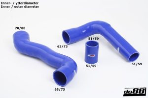 ท่อแรงดัน do88 สีน้ำเงิน สำหรับ Ford Focus RS MKII (do88-kit137-US-B)