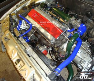 ท่อน้ำหล่อเย็น do88 สีน้ำเงิน สำหรับ SAAB 9000 Turbo 94-98