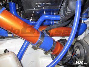 ท่อน้ำหล่อเย็น do88 สีแดง สำหรับ Volvo 240 (do88-kit11R)