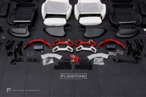 ชุดเบาะ Custom สำหรับ W205 C-Class ทรง AMG Bucket Seat หนังดำ ด้ายแดง กรอบแดง