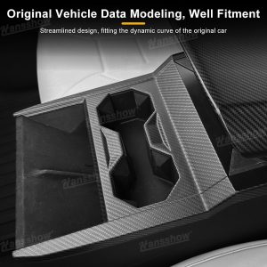 กล่องเก็บของในรถ คอนโซลกลาง Hansshow Tesla Cybertruck (CARBON COVER FIBER)