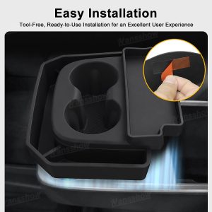 กล่องเก็บของในรถ คอนโซลกลาง Hansshow Tesla Model Y Juniper (SHAKE ANTI SLIP)
