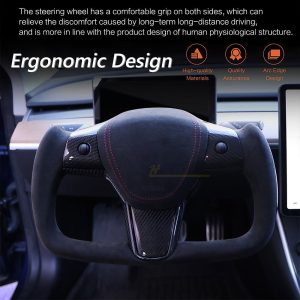 พวงมาลัย พวงมาลัย Hansshow Tesla Model 3 (ALCANTARA FUNCTION HEATING)