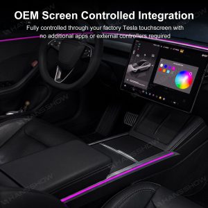 ไฟแอมเบียนต์ คอนโซลกลาง Hansshow Tesla Model Y Juniper Highland (JUNIPER/3 CONTROL SCREEN)