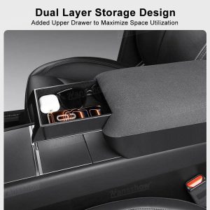 กล่องเก็บของในรถ คอนโซลกลาง Hansshow Tesla Model Y L (REQUIRED ARMREST STORAGE)