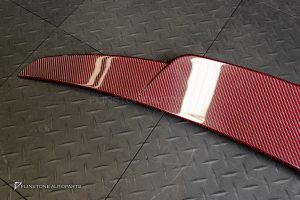 สปอยเลอร์ท้าย Carbon Fiber สีแดง W223 S-Class ทรง BRABUS