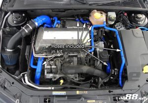 ท่อน้ำหล่อเย็น do88 สีน้ำเงิน สำหรับ SAAB 9-3 2.0T 2003