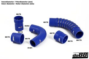 ท่อแรงดัน do88 สีน้ำเงิน สำหรับ Volvo 240 Turbo B21FT
