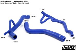 ท่อน้ำหล่อเย็น do88 สีแดง สำหรับ Volvo 940 Turbo 92-98