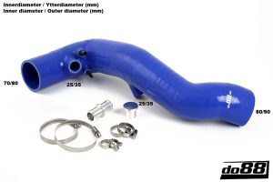 ท่อไอดี do88 สีน้ำเงิน สำหรับ Volvo S60/V70/XC70/S80/XC90 Turbo 3"