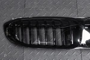 กระจังหน้า สำหรับ BMW G20 Series 3 ทรง M Performance เส้นเดี่ยว สีดำเงา ไม่มีรูกล้อง