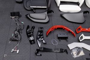 ชุดเบาะ Custom สำหรับ W205 C-Class ทรง AMG Bucket Seat หนังดำ ด้ายแดง กรอบแดง