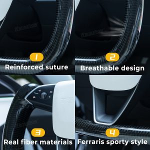 พวงมาลัย พวงมาลัย Hansshow Tesla Model 3 Highland (FULL REAL) (แบบที่ 2)