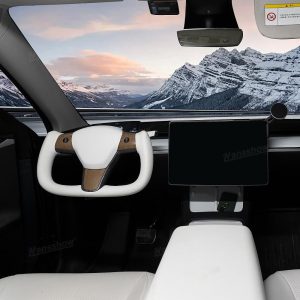 พวงมาลัย พวงมาลัย Hansshow Tesla Model Y (Y/3WHITE GRAIN WOOD)
