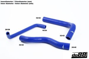 ท่อน้ำหล่อเย็น do88 สีแดง สำหรับ Volvo 240 (do88-kit11R)