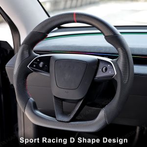 พวงมาลัย พวงมาลัย Hansshow Tesla Model Y Juniper Highland (SPORT/RACING D-SHAPED REAL)