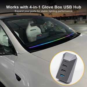 ไฟแอมเบียนต์ กระจกหน้า Hansshow Tesla Model Y Juniper