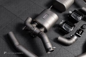 ชุดท่อ USUS EXHAUST TITANIUM สำหรับ PORSCHE CAYENNE 9Y0 สีไทเท ทรง Turbo GT ปลายออกคู่กลาง