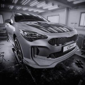 ลิ้นหน้า Carbon Fiber Kia Stinger (V2) LOWER ADRO แท้