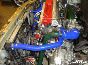ท่อน้ำหล่อเย็น do88 สีน้ำเงิน สำหรับ SAAB 9000 Turbo 94-98