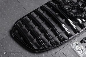 กระจังหน้า สำหรับ W167 GLS-Class Facelift ทรง GLS63 AMG สีดำเงา