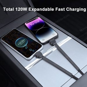 กล่องเก็บของในรถ คอนโซลกลาง Hansshow Tesla Model Y Juniper Highland (CHARGING 120W DOCK)