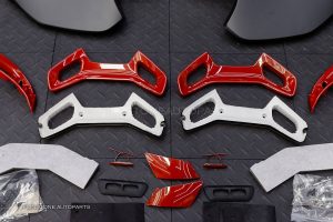 ชุดเบาะ Custom สำหรับ W205 C-Class ทรง AMG Bucket Seat หนังดำ ด้ายแดง กรอบแดง