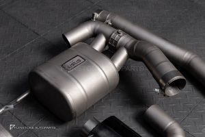 ชุดท่อ USUS EXHAUST TITANIUM สำหรับ PORSCHE CAYENNE 9Y0 สีไทเท ทรง Turbo GT ปลายออกคู่กลาง