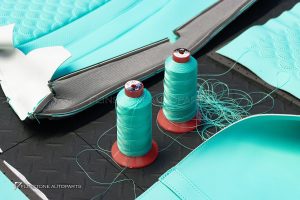 ชุดเบาะหนัง สำหรับ W213 E-Class ทรง E63 AMG สี Tiffany Blue