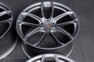 ล้อ Custom forged สำหรับ PORSCHE CAYENNE 9Y0.2 ทรง TURBO GT สีเทาขอบ 21 5-130