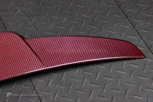 สปอยเลอร์ท้าย Carbon Fiber สีแดง W223 S-Class ทรง BRABUS